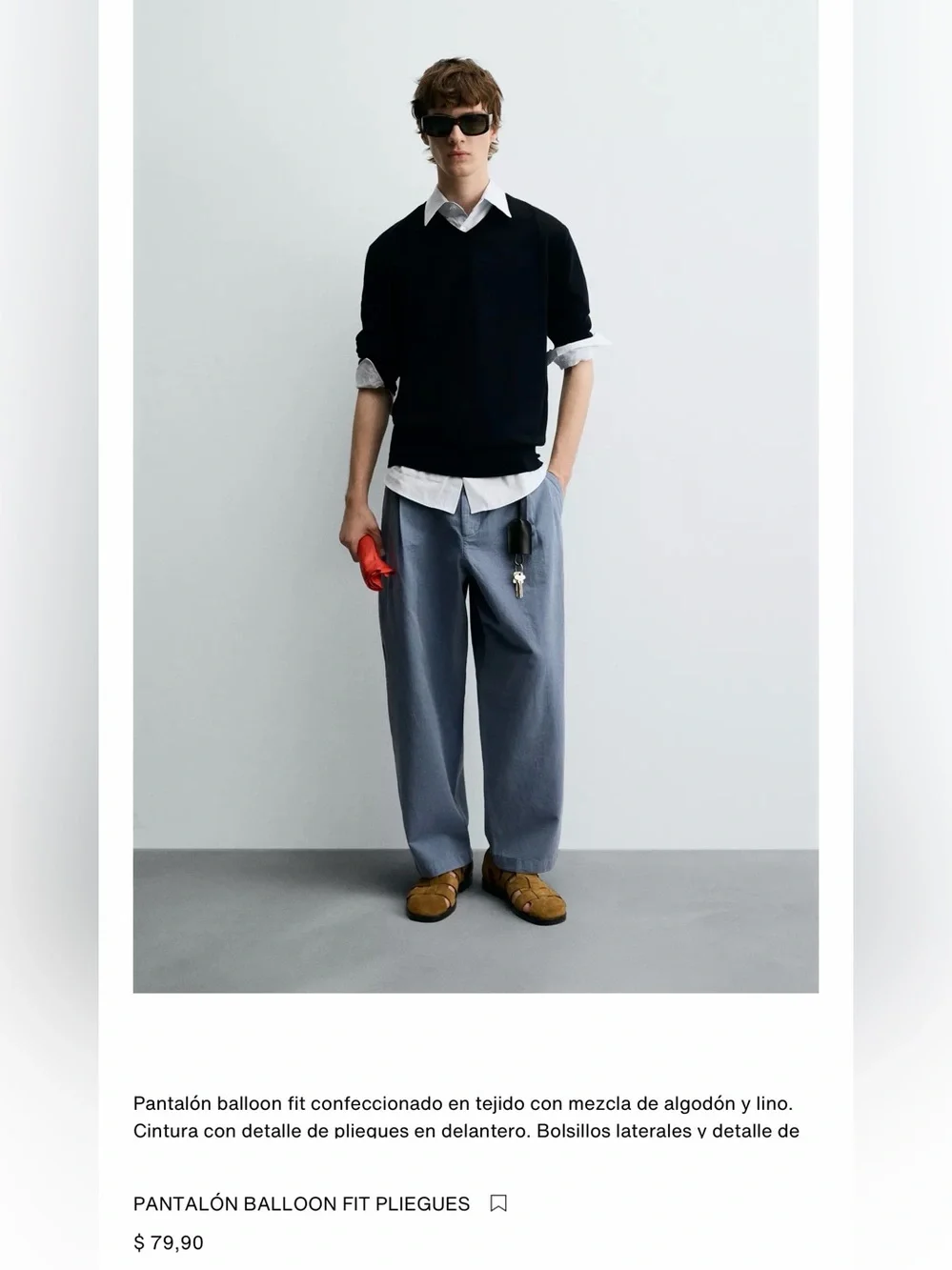 Zara Men's Casual Balloon Fit size 44  Blue